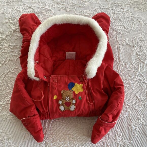 Snow Suit Hooded Removable Mitten Boots Toddler Heart Vtg Warner’s 24.5"-33.5" T - Picture 10 of 11